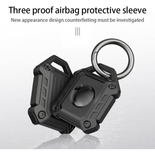 For Apple Airtag Case Armor Protective Case With Keychain Shockproof Cover For Airtag Tracker TPU Anti-Lost Device Airtag Case