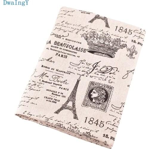 DwaIngY Printed Cotton Linen Fabric For DIY Quilting Sewing/Sofa/Table/ Cloth Furniture Cover Tissue Cushion Material Half meter