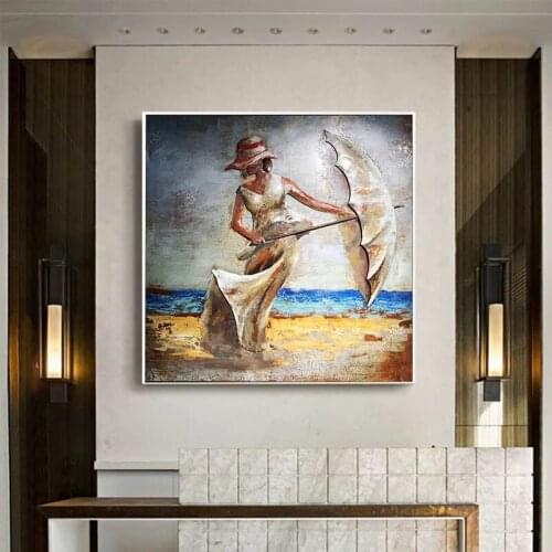 Feelings Of War 100% Hand Painted Canvas Oil Paintings Abstract Girl Dancing Picture for Living Room Wall Decoration No Frame
