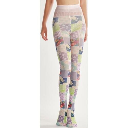 Fashion Sexy Designs Gentle Breeze Pattern Digital Print Tights Womens Pantyhose Ladies Thick Soft Stockings