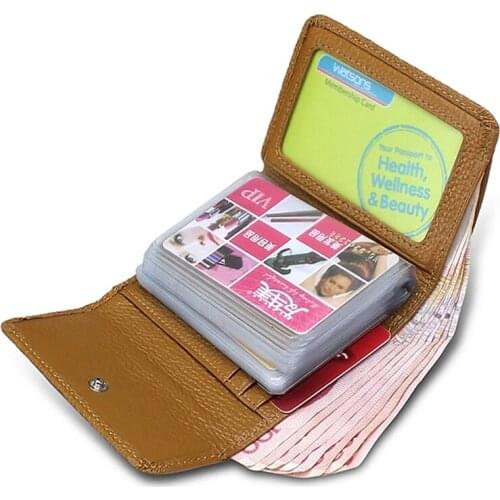 Hot Sales Passport Cover Famous Brand Genuine Leather Credit Card Holder women Wallet With 24 Slots Purse Luxury Gift A228