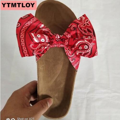 Best selling slippers women slippers summer bow summer sandals slippers indoor and outdoor flat bottom flip flops beach shoes