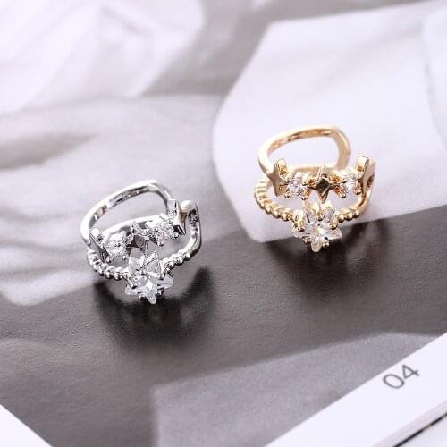 Fashion Style Ear Bone Clip Simple Double-layer Star Ear Clip Without Pierced Earrings European and American Personality Trendy