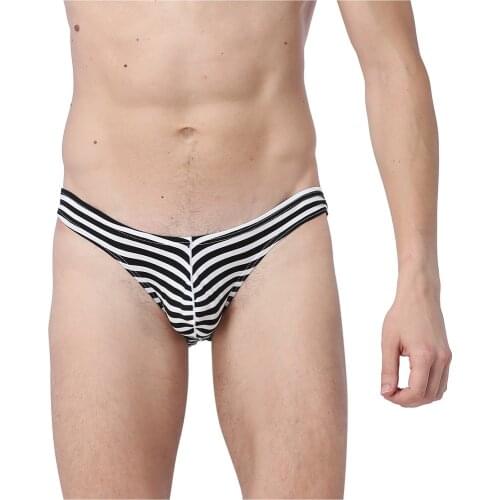 Man Gay Briefs Male Sissy Underpants Fashion Striped Mens Panties Low-Waist Sexy Underwear Sexy Lingerie Hot Comfortable Thong
