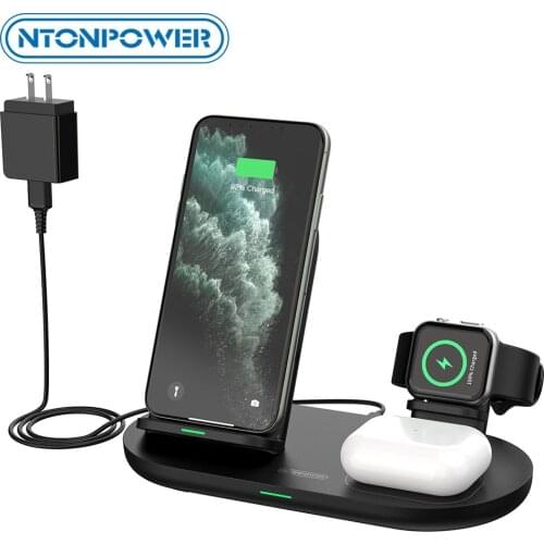 NTONPOWER Fast Charge Dock Station For Iphone 12/pro/11/pro/XS/Max/X/XR/8/8P Wireless Charging Stand Android S10/S9/S8