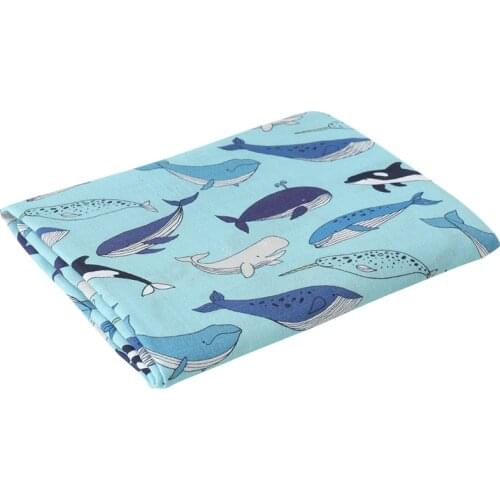 Soft Bamboo Cotton Blanket For Baby Stroller Use Baby Swaddle Wrap Cute Whale Baby Blanket 120*120cm