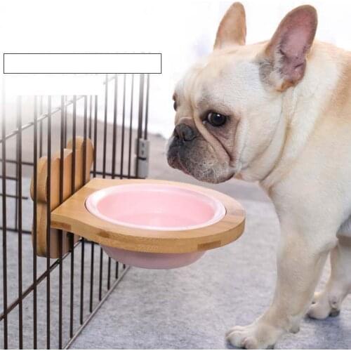 Pet Puppy Hanging Ceramic Bowl Stainless Steel Cage Coop Hook Cup for Small Animal Kitten Cat Cage Bowl Hamster Water Drinker