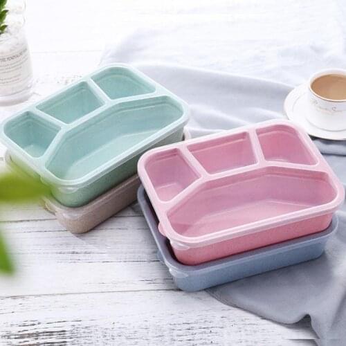 Microwave Dinnerware Food Storage Container Lunchbox Healthy Material Lunch Box Wheat Straw Bento Boxes Kitchen Accessories Tool