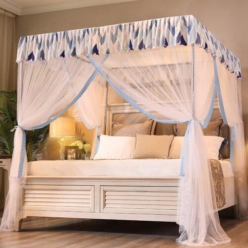 Mosquito net domestic princess wind 1.5m landing 1.2 three-door 2 m 1.8m bed mosquito cover with bracket in summer