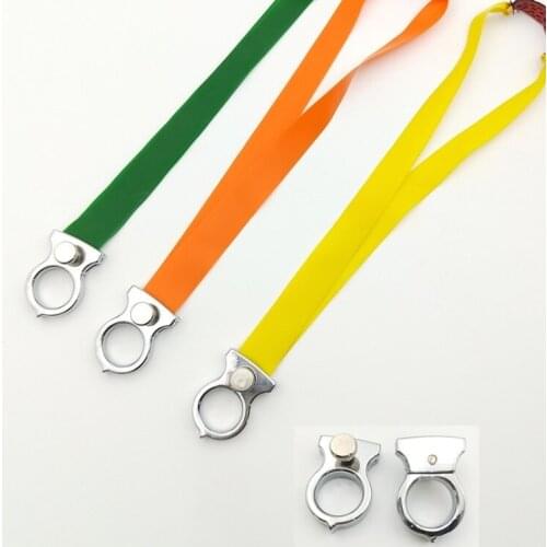 Slingshot Ring Hunting Catapult Stainless steel Metal with Rubber band Outdoor Shooting Powerful Finger Slingshots