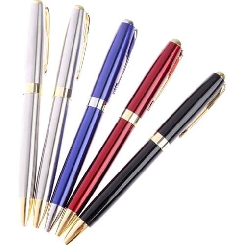 Luxury High Quality Black For Stainless Steel Business Office School Supplies Ballpoint Pen Golden Clip Stationery Gift