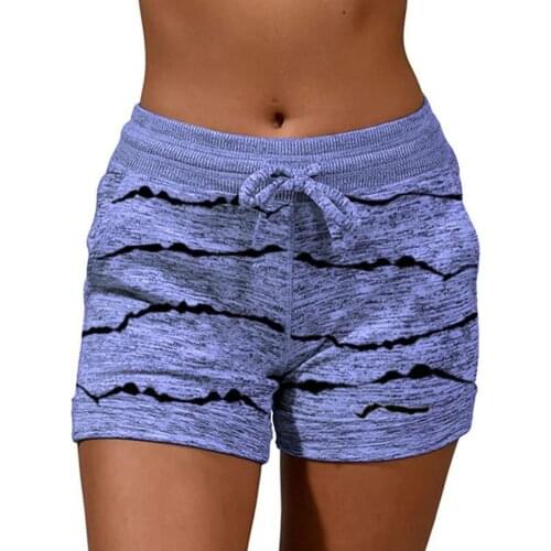 Women Solid Color Casual Shorts Striped High Waist Quick Drying Drawstring Pockets Sports Short for Summer Loose Beach Shorts