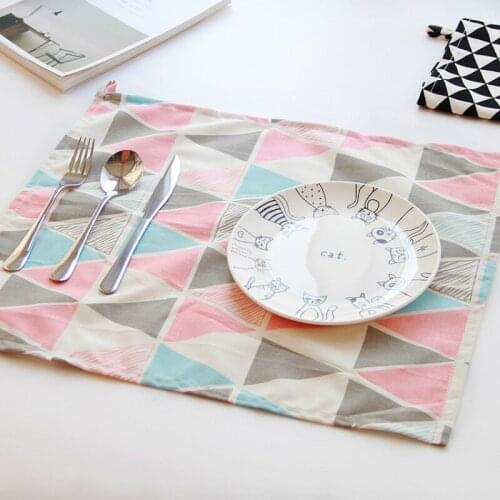 Nordic Western Placemats Cotton Cloth Placemats Photo Props Rectangular Napkin Pads Napkin Pads Black and White Napkins