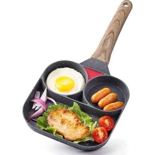 Non-stick Egg Frying Pan Breakfast Pan for Burger and Bacon Pancake Steak Pan Breakfast Maker Suitable for Gas Stove & Induction