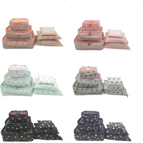 6Pcs/Set Waterproof Travel Storage Bags Clothes Tidy Storage Bag Packing Cube Luggage Organizer Pouch Portable Suitcase Bags