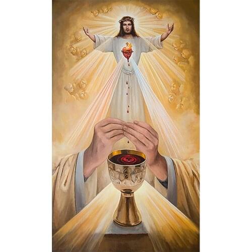 Holy Grail of Christ Diamond Painting Round Full Drill Religion Portrait Nouveaute DIY Mosaic Embroidery 5D Cross Stitch Gifts