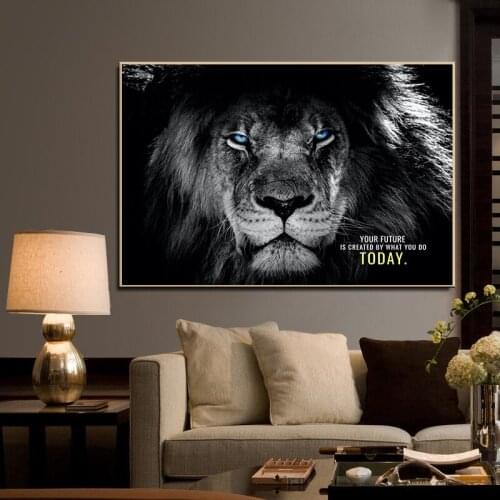 Inspirational Quotes TO BE NO.1 Animal background Canvas Wall Art Pictures Posters And Prints For Bedroom Study Room Home Decor