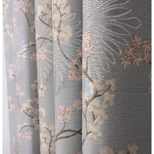 High-precision Jacquard Backing Curtains High Shading Flowers Curtains For Living Dining Room Bedroom