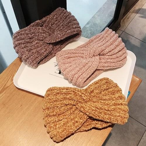 QCOOLJLY Ladies Autumn Winter Knit Hair Band Soft Head Wrap Thick High Quality Elastic Headband Warm Wool Women Hair Accessories