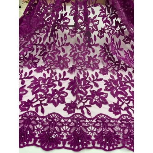 Lady Magenta Plain High Quality Net Emberoidery Material African Aso Ebi Party Tulle Lace with Sequins Nigeria Turtle 2021 T035