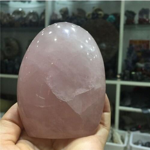 1pcs pretty natural stones and minerals rose quartz standing stone healing meditation pink crystals for home&wedding decoration