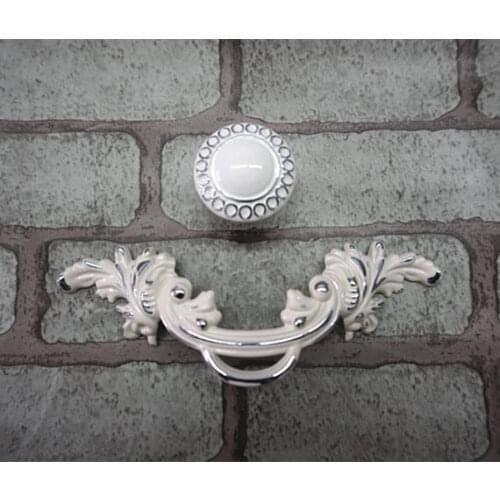 2.5'' Shabby Chic Dresser Knob Pulls Handle Drawer Knob White Silver European Kitchen Cabinet Handle Door Handle Furniture 64mm