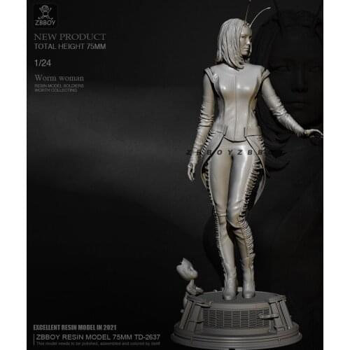 75mm 1/24 Resin model kits figure beauty colorless and self-assembled TD-2637
