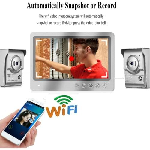 9" Door phone video Intercom for home Touch screen waterproof camera ir night vision video recording video doorbell system