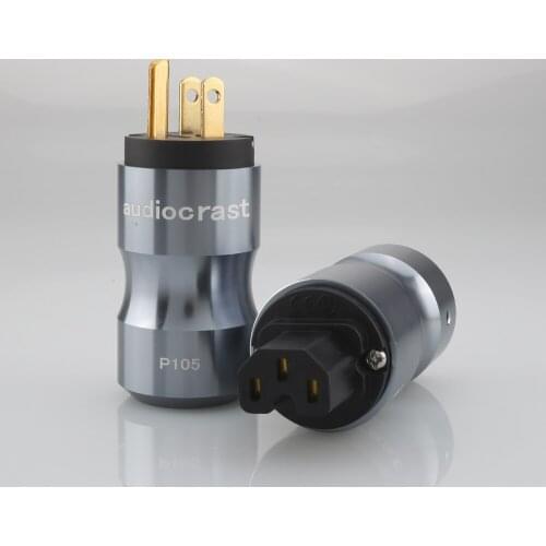 Krell copper Rhodium Plated US Power Plug Connector IEC Plug For DIY Power Cable male female connector