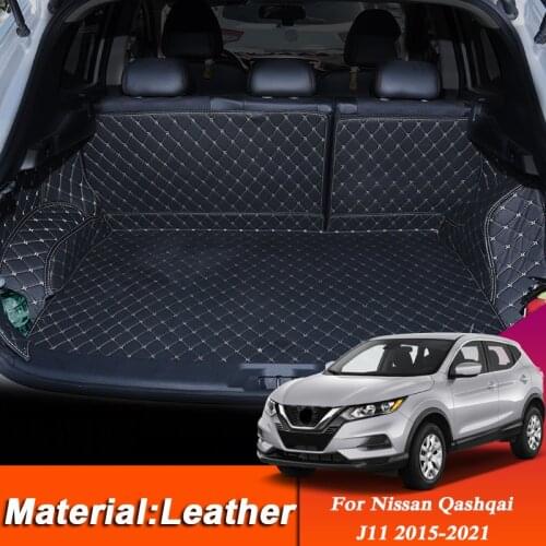 Car Styling PU Leather Trunk Mat Rear Liner Cargo For Nissan Qashqai J11 2015-2021 Carpet Tray Protector Pad Auto Accessory