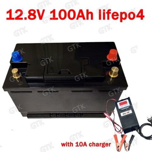 12.8V 100AH lifepo4 battery not 12v 80ah lifepo4 BMS for RV boatHouse hold electric supplies Solar energy storage +10A Charger