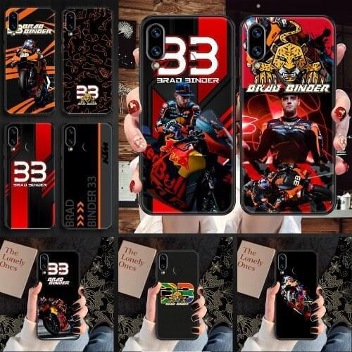 Moto NO.33 Brad Binder Phone case For Huawei Honor 6 7 8 9 10 10i 20 A C X Lite Pro Play black luxury coque fashion back soft