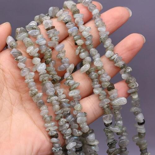 Length 40cm Natural Flash Stone Unshaped Crushed Stone Beads For Women Men Gift DIY Bracelet Necklace Jewelry Making 3x5-4x6mm