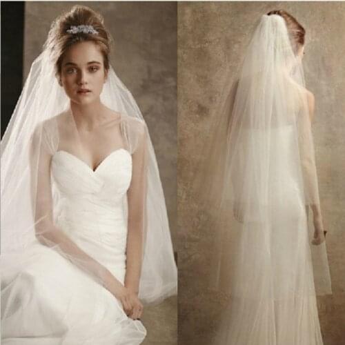 New Two Layers Short Veil With Comb Wholesale Simple Cut Edge Veil Soft Tulle Bridal Accesorie White Ivory Wedding Veils