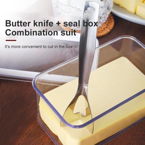 Hot Sale Butter Sealed Box Cutting Set Transparent Large Capacity Low Temperature Resistant Refrigerator Storage Cheese Box