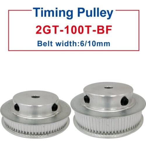 GT2-100T Pulley Bore 6/6.35/8/10/12/12.7/14/15/16/17/19/20/22 mm Pulley Wheel Match with 6/10 mm GT2-timing belt For 3D Printers