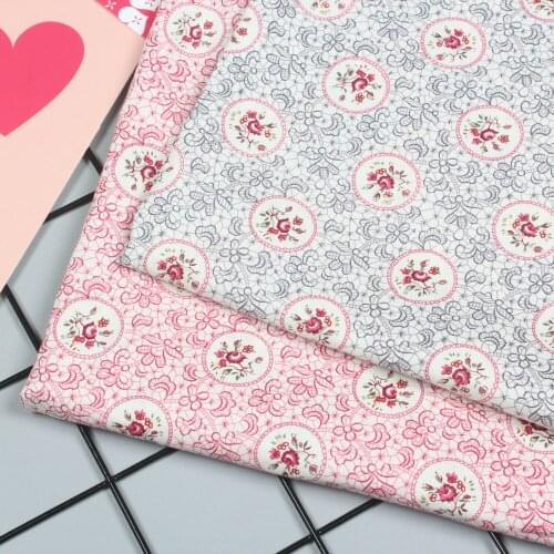 50x145cm Flower Printed Cotton Fabric for Woman Summer Dresses Skirts Shirts Cushion Cover DIY