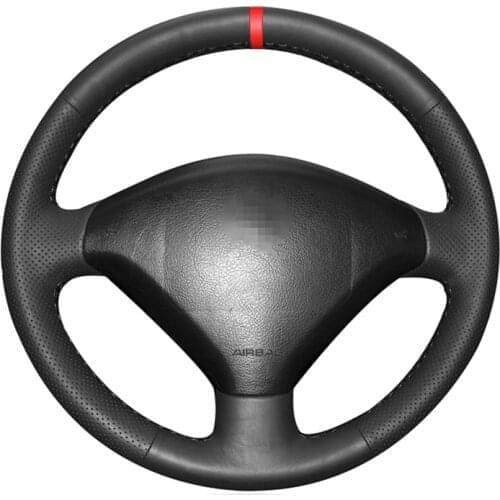 Black Artificial Leather Car Steering Wheel Cover for Peugeot 307 2001-2008 307 SW 2005-2008