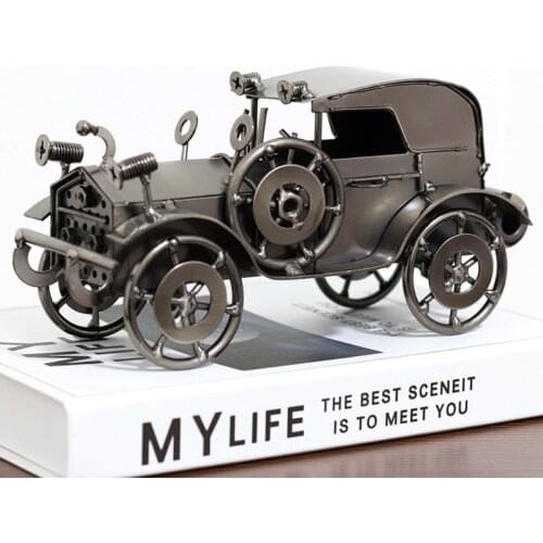 Metal Antique Vintage Car Model Handcrafted Collections Collectible Vehicle Toys for Bar or Home Decor Decoration Great G32D