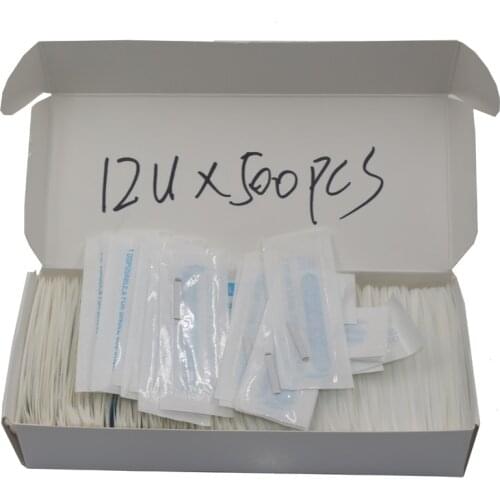 Microblading needles 12 14 16 18 pin u shape Permanent Makeup Eyebrow Tattoo Needles Blade For 3D Embroidery pen 500pcs