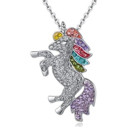 Fashion simple classic womens wild cute color pony necklace party gift bride wedding engagement charm gift wholesale