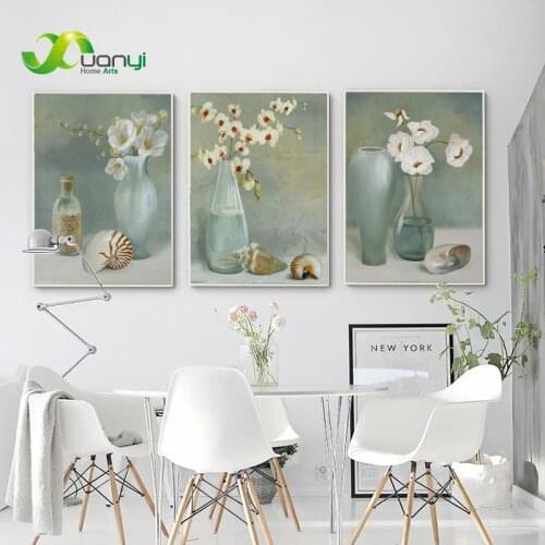 3 Panel Abstract Arrange Flowers Oil Paintings Vases Modular Flower Painting On The Wall Art Cuadros Decor For Bed Room Unframed