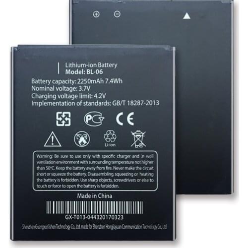 NEW BL-06 Mobile Phone Battery BL06 BL 06 for THL T6 Pro T6C T6S / DEXP IXION ES2 5 Inch Replacement battery 2250mAh