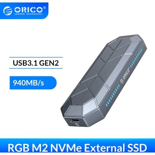 ORICO RGB External SSD 512GB 256GB External Hard drive 1TB SSD USB 3.1 Gen2 Type-C M.2 NVMe External Solid State Drive