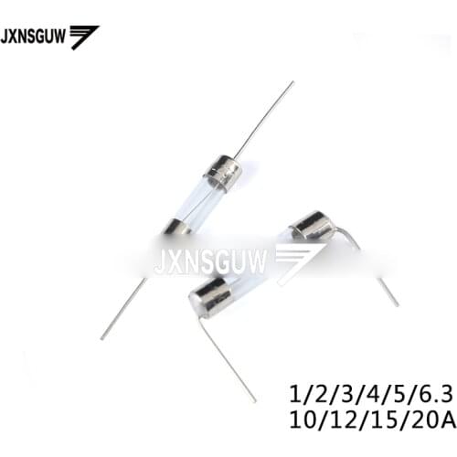 50PCS 5*20/6*30mm 250V With pin glass fuse fuse 5X20MM 1A 2A 3A 4A 5A 6.3A 10A 15A 20A/ 6X30MM 10A 12A 15A fuse