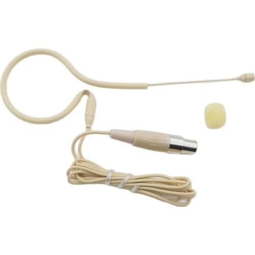 Hidden All Beige Skin Color Tie Headset Microphone for AKG Samson Gemini Wilress TA3F Mini XLR 3Pin Connector