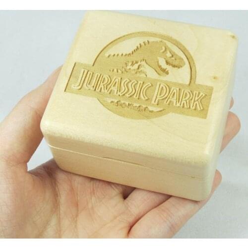Wind up wood music box with Sankyo mechanism Jurassic Park theme
