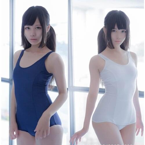 Womens Monokini Rompers Japanese Swimsuit Bodysuit Sukumizu Swimwear Jumpsuit Costume Sexy CostumesCostumes One Piece Swimsuit