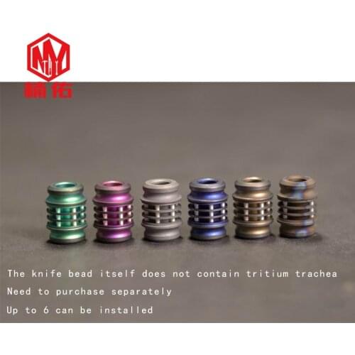 1PC Necklace Bracelet DIY Pendant Can Hold Tritium Tube Titanium Alloy Paracord Knife Beads Outdoor Tool Accessories