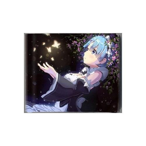 2017 new Anime Re: Life In A Different World From Zero cos cartoo Ram Rem PU fashion printing man woman Leisure PU short Wallet